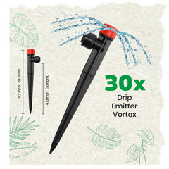 MIXC drip irrigation emitter installed in garden soil