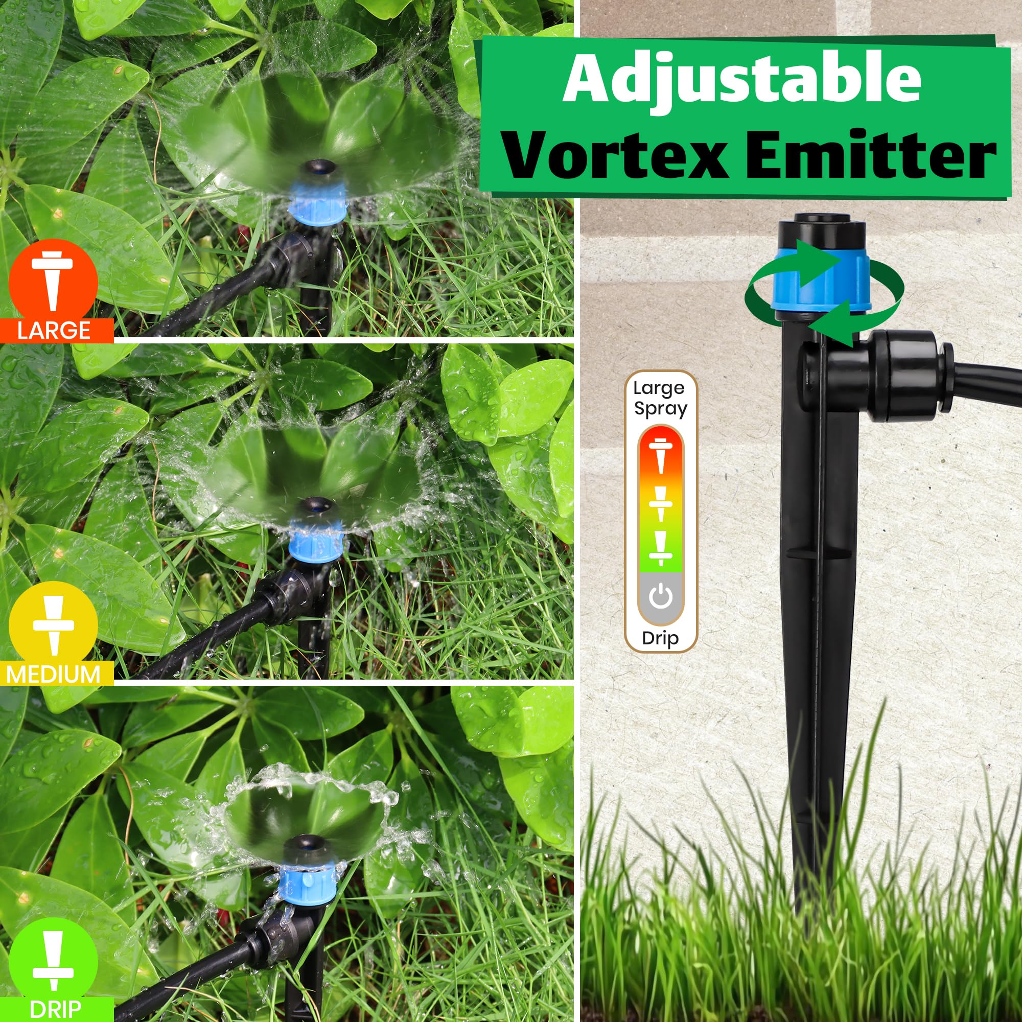 MIXC Drip Irrigation Emitters with 5.2-inch stake