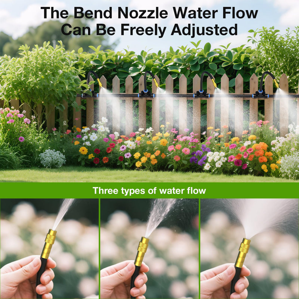MIXC drip irrigation system setup in a garden