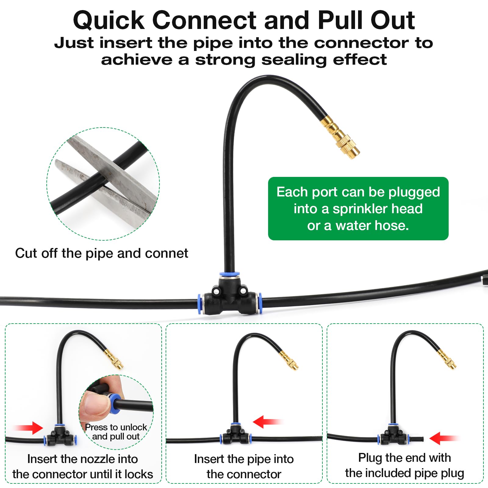 MIXC drip irrigation system with 50ft tubing laid out