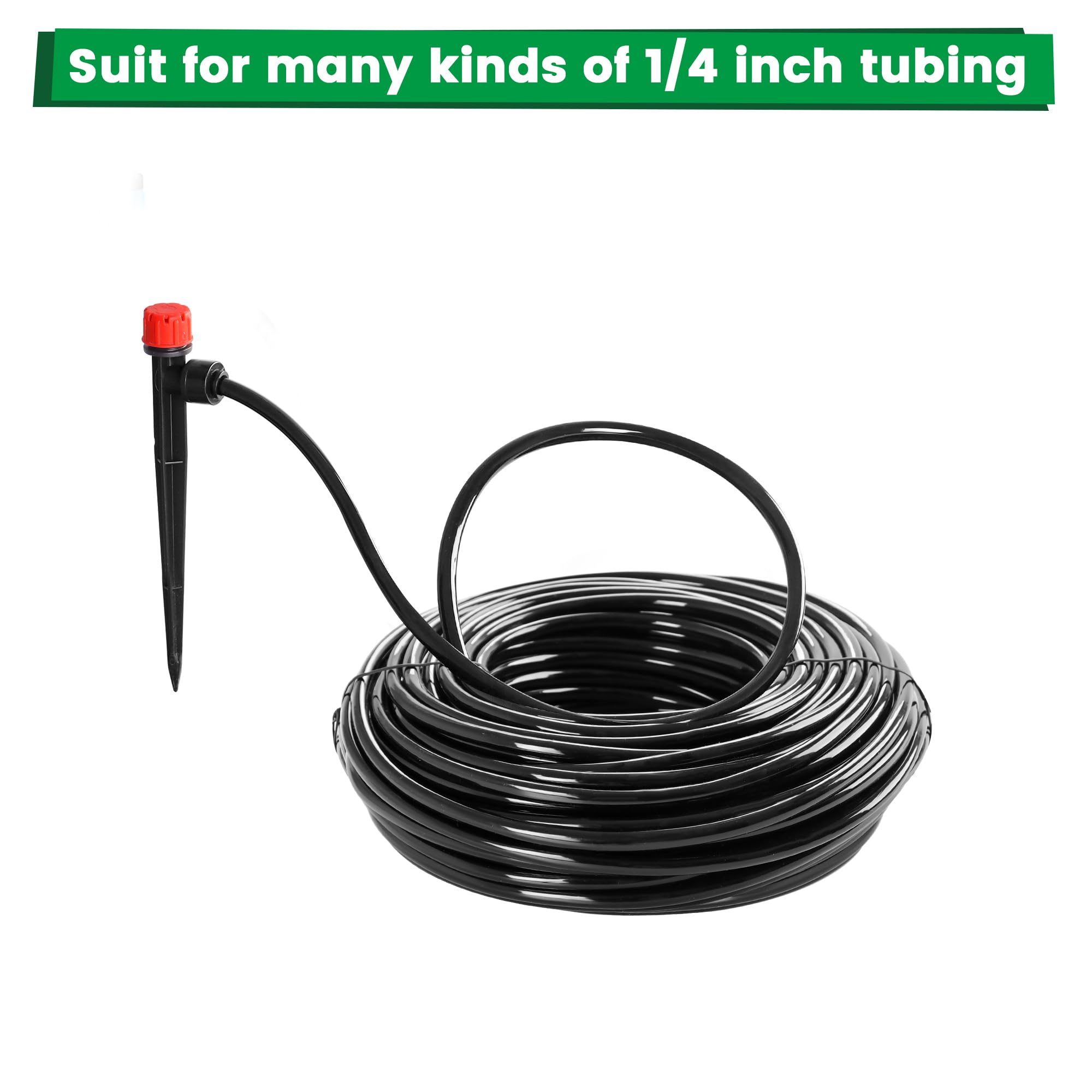 MIXC emitter with 1/4-inch tubing connection detail