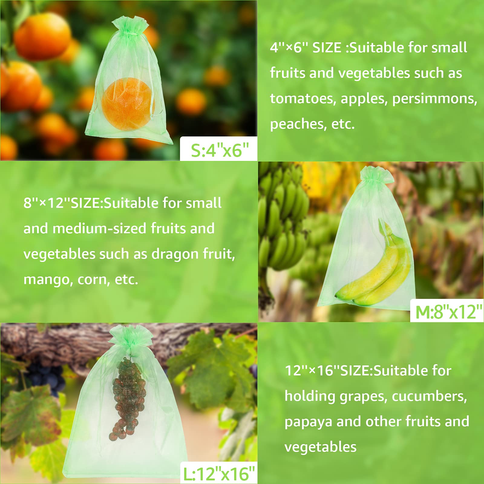 MIXC fruit protection bags displayed with fruits inside