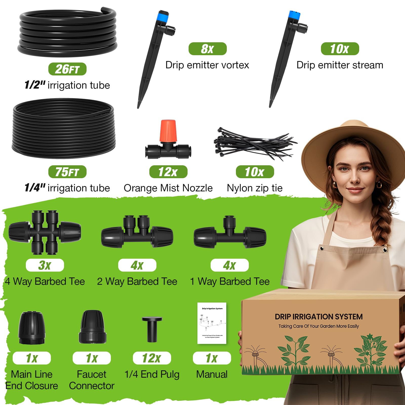 MIXC irrigation system with water flow adjustment