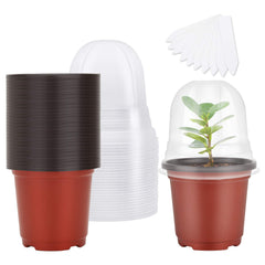MIXC Nursery Pots with Humidity Dome, red colour, front view