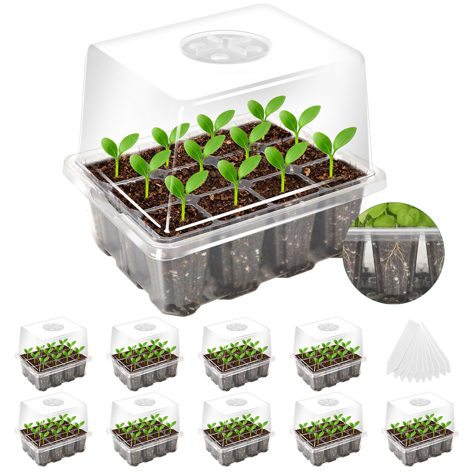 MIXC Seed Starter Tray with humidity dome front view