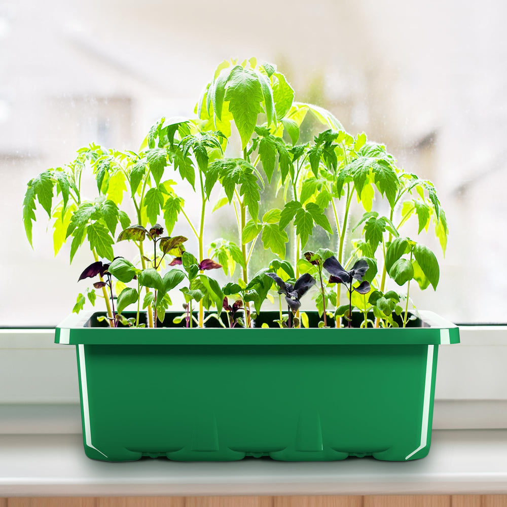 MIXC seed starter trays stacked for easy transport