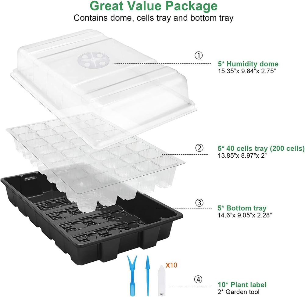 MIXC seed tray dimensions with small seeds planted