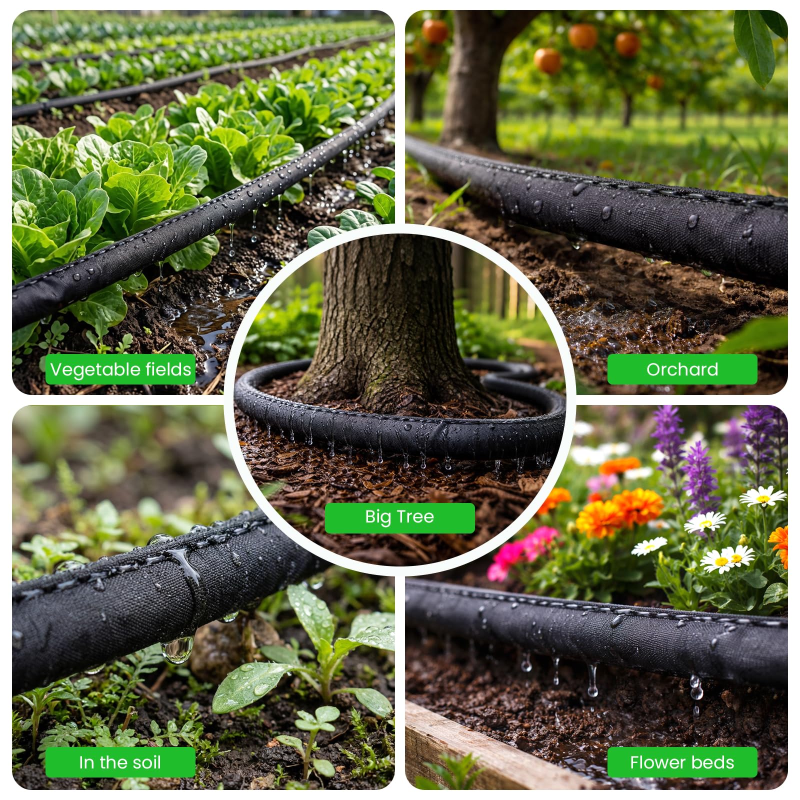MIXC Soaker Hose with included washers for leak prevention