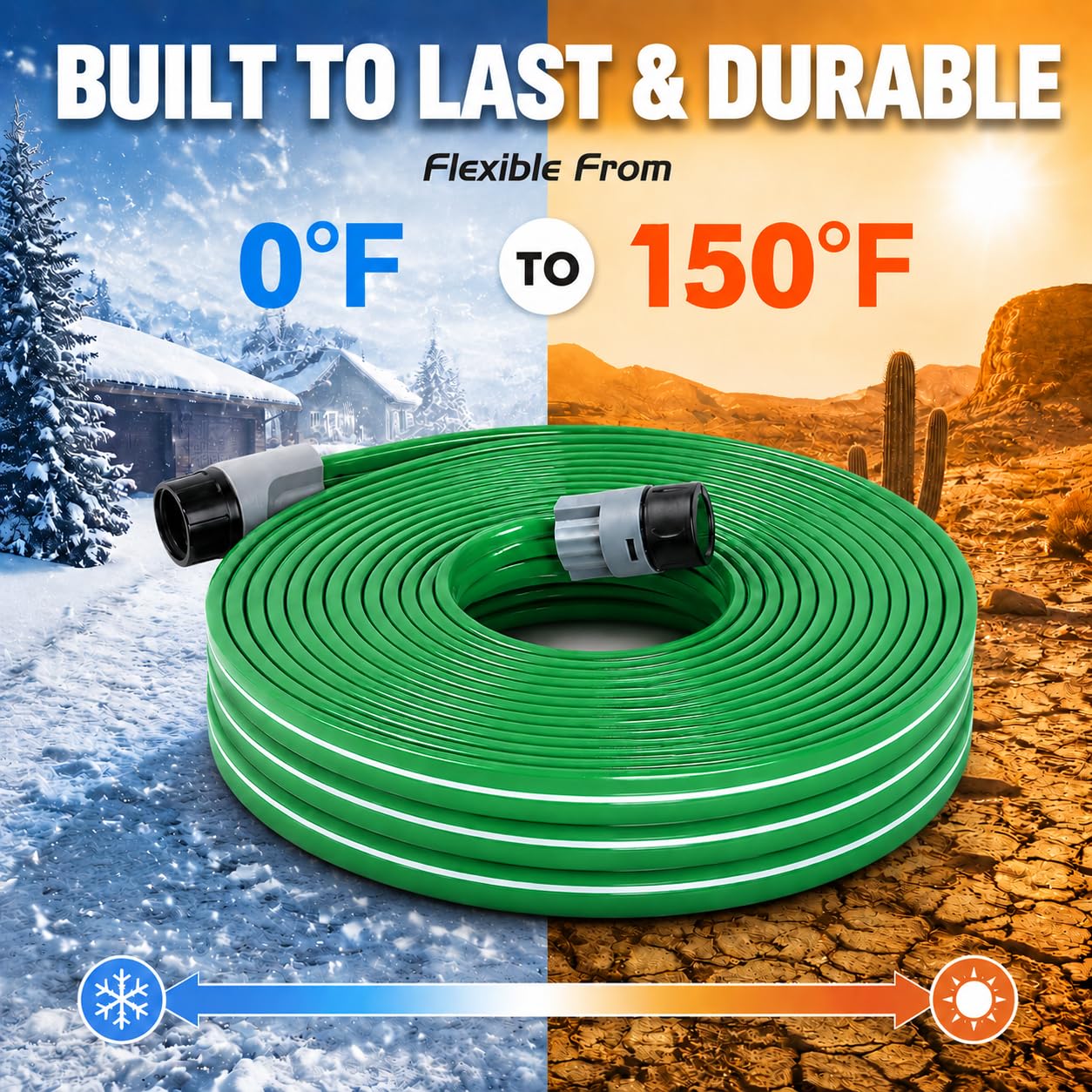 MIXC Sprinkler Hose with garden stakes for secure setup