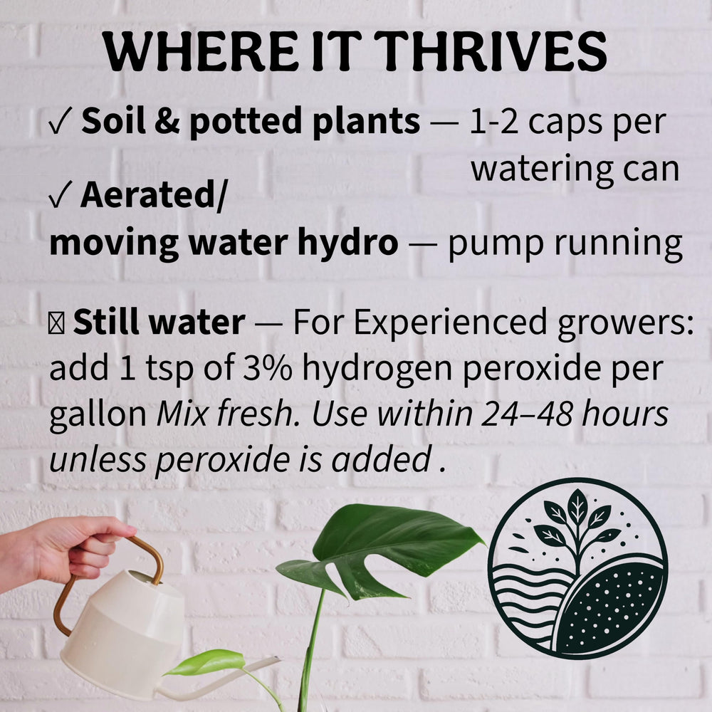 Mixing Grow Queen Organic Liquid Fertilizer with water