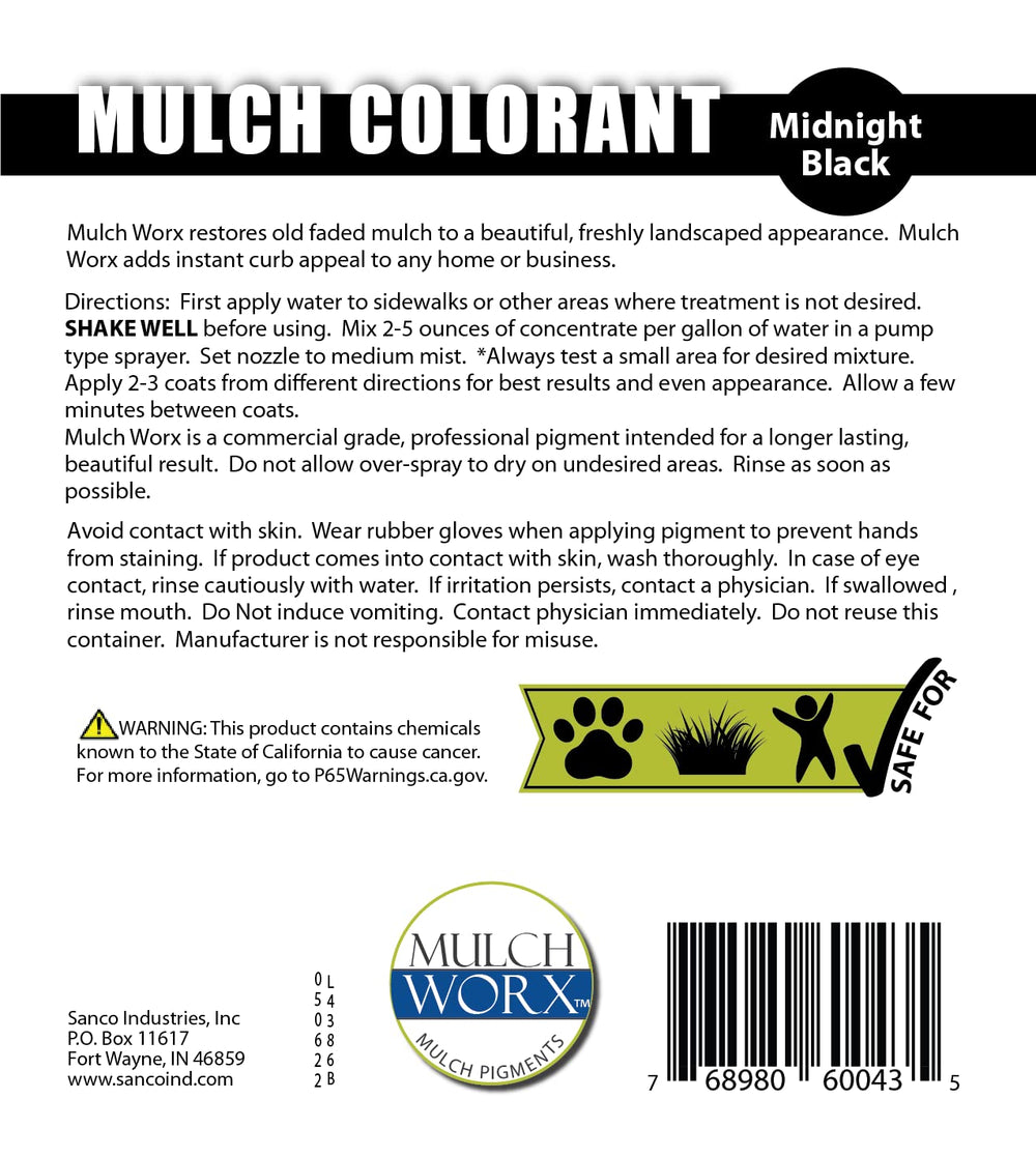 Mixing Mulch Worx Black Mulch Color Concentrate in a spray bottle
