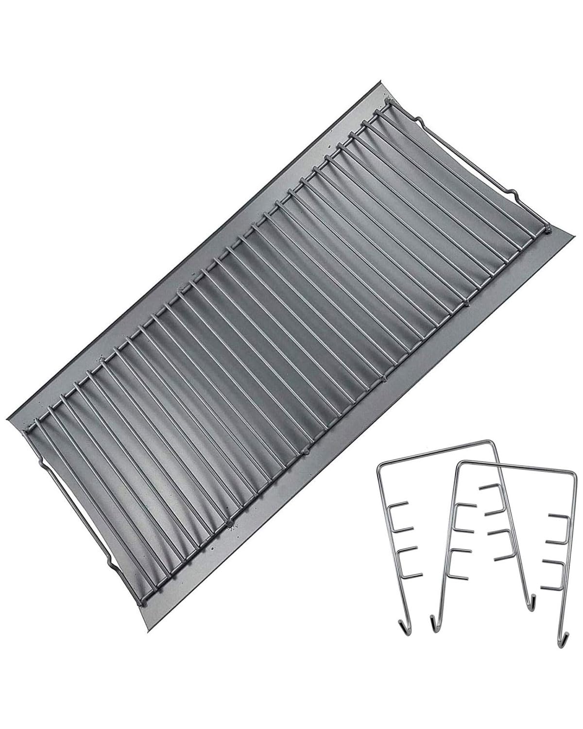 MixRBBQ 27 inch ash pan front view with fire grate hangers