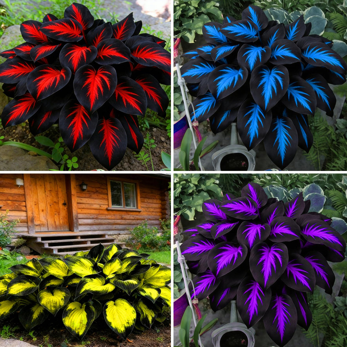 Mixrug Hosta Seeds packet with vibrant flower illustrations