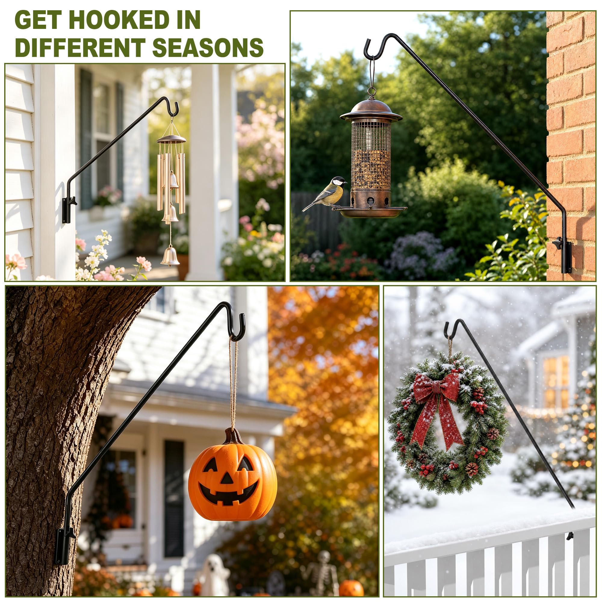 MIXXIDEA Adjustable Hook holding lantern in garden