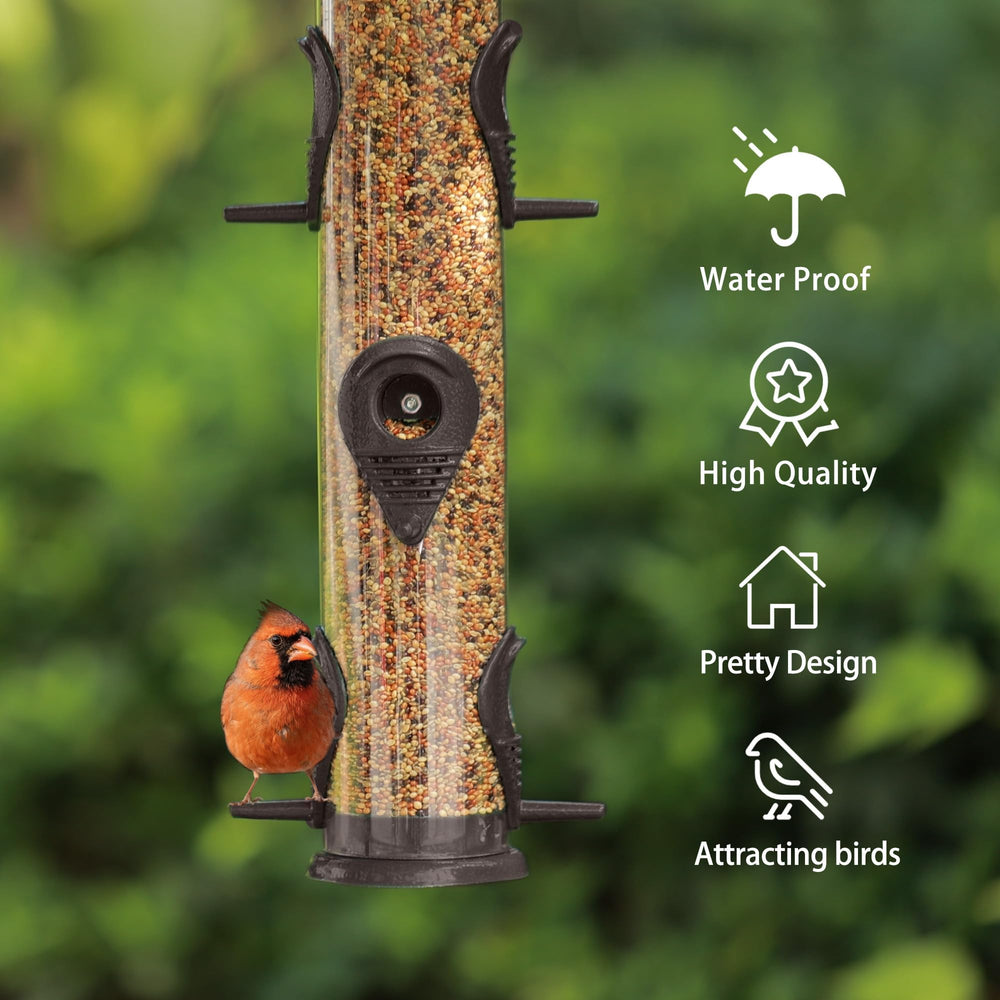 MIXXIDEA bird feeder dimensions displayed with measurement