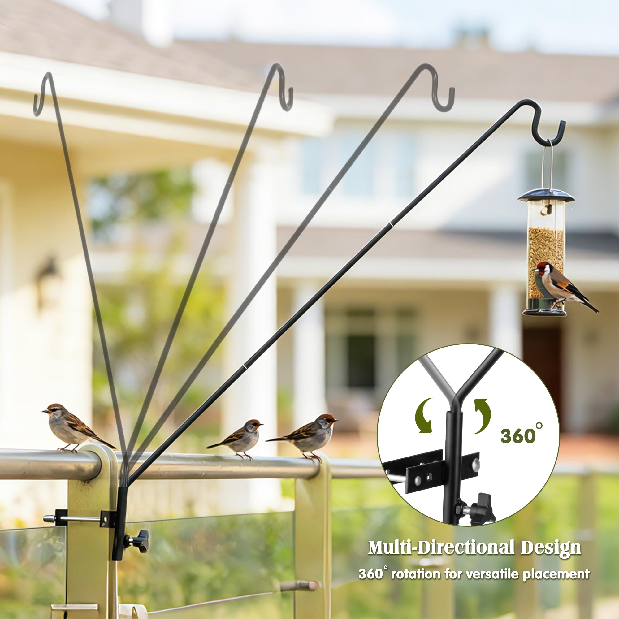 MIXXIDEA bird feeder hook with a bird feeder hanging