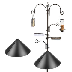 MIXXIDEA Bird Feeder Pole Kit front view with squirrel baffle
