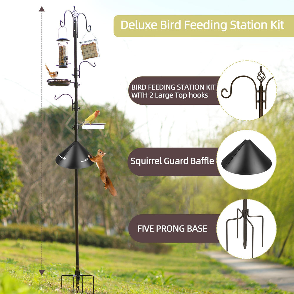 MIXXIDEA Bird Feeder Pole Kit with attached water bowl