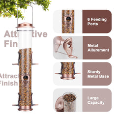 MIXXIDEA Bird Feeder showing transparent tube and lid