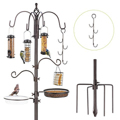 MIXXIDEA Bird Feeder Station 94 inch bronze with feeders