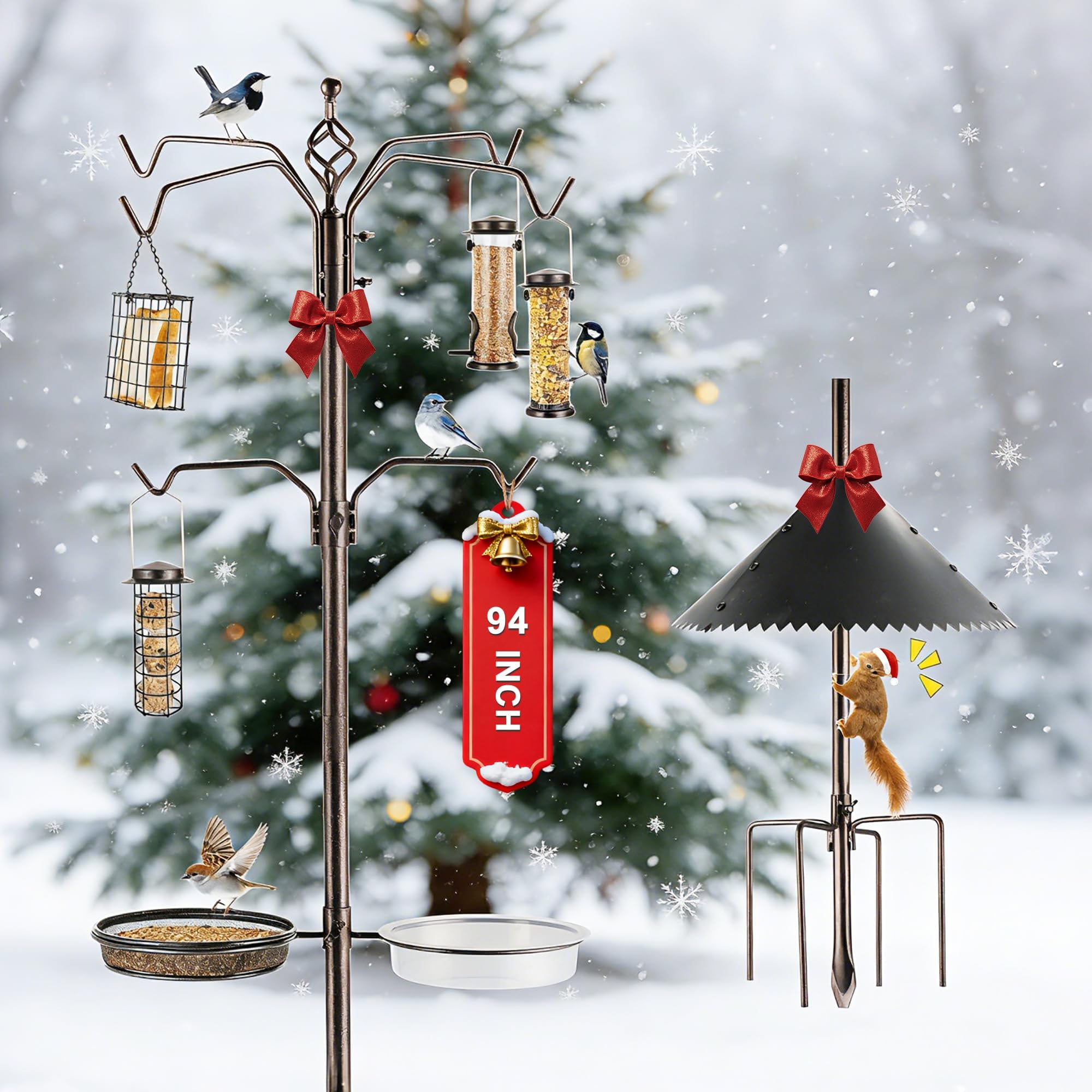 MIXXIDEA Bird Feeder Station Kit overview with various bird food types