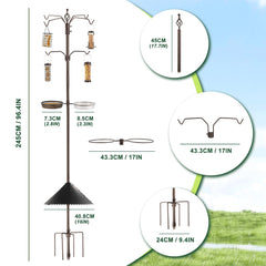 MIXXIDEA Bird Feeder Station Kit showing squirrel baffle feature