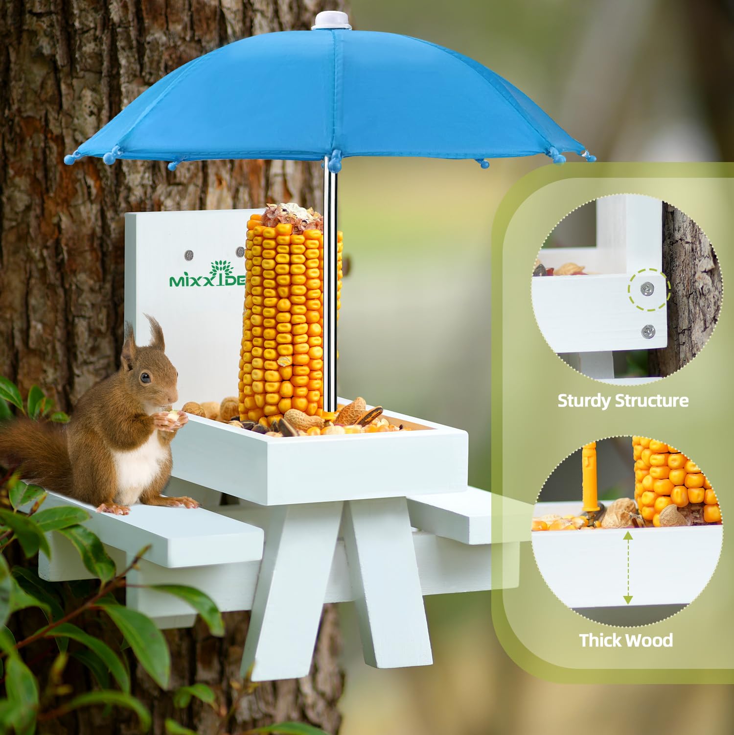 MIXXIDEA feeder umbrella blocking rain