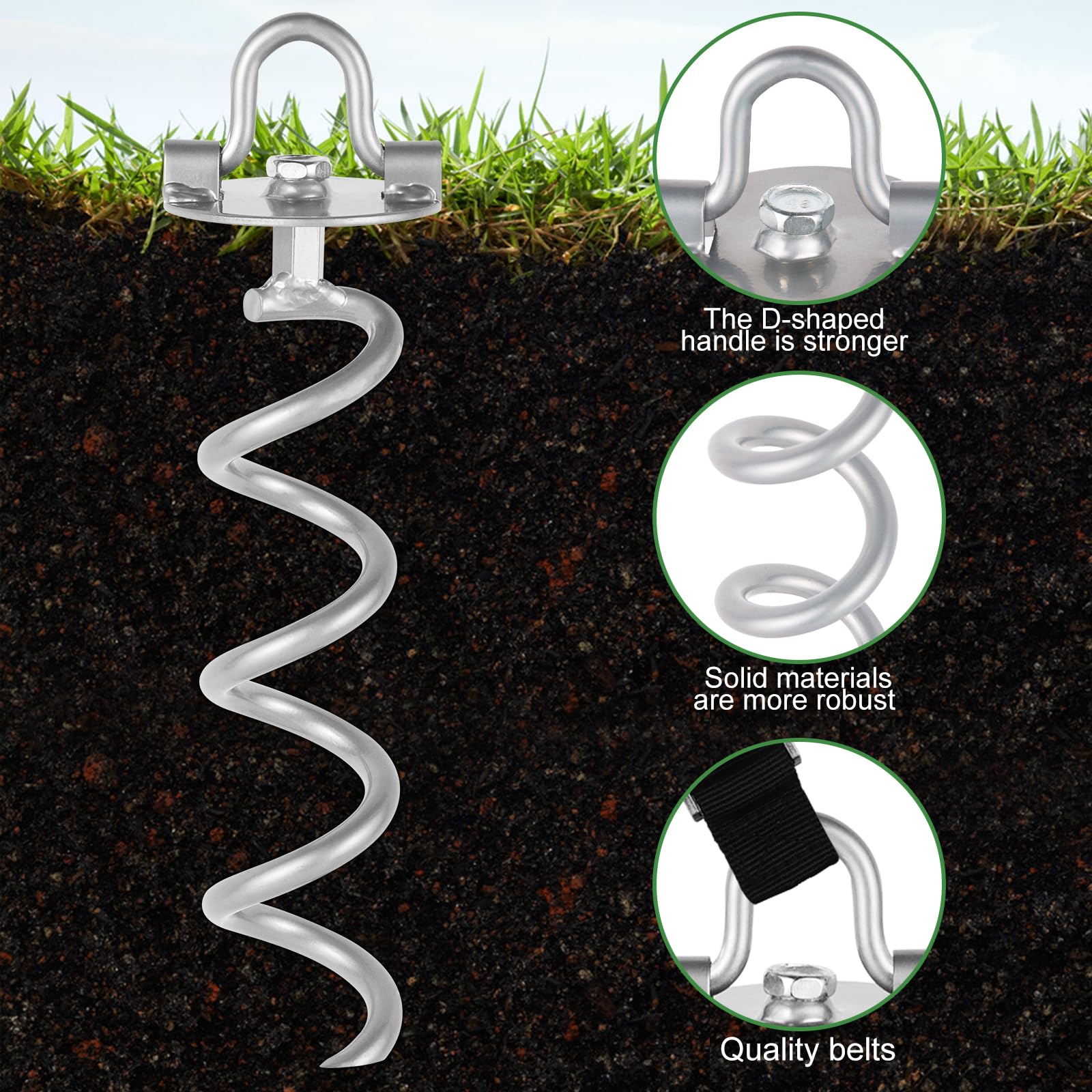 MIXXIDEA Ground Anchor demonstrating use with a tent