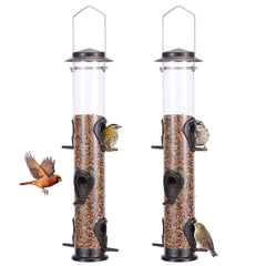 MIXXIDEA Metal Bird Feeder front view with feeding ports