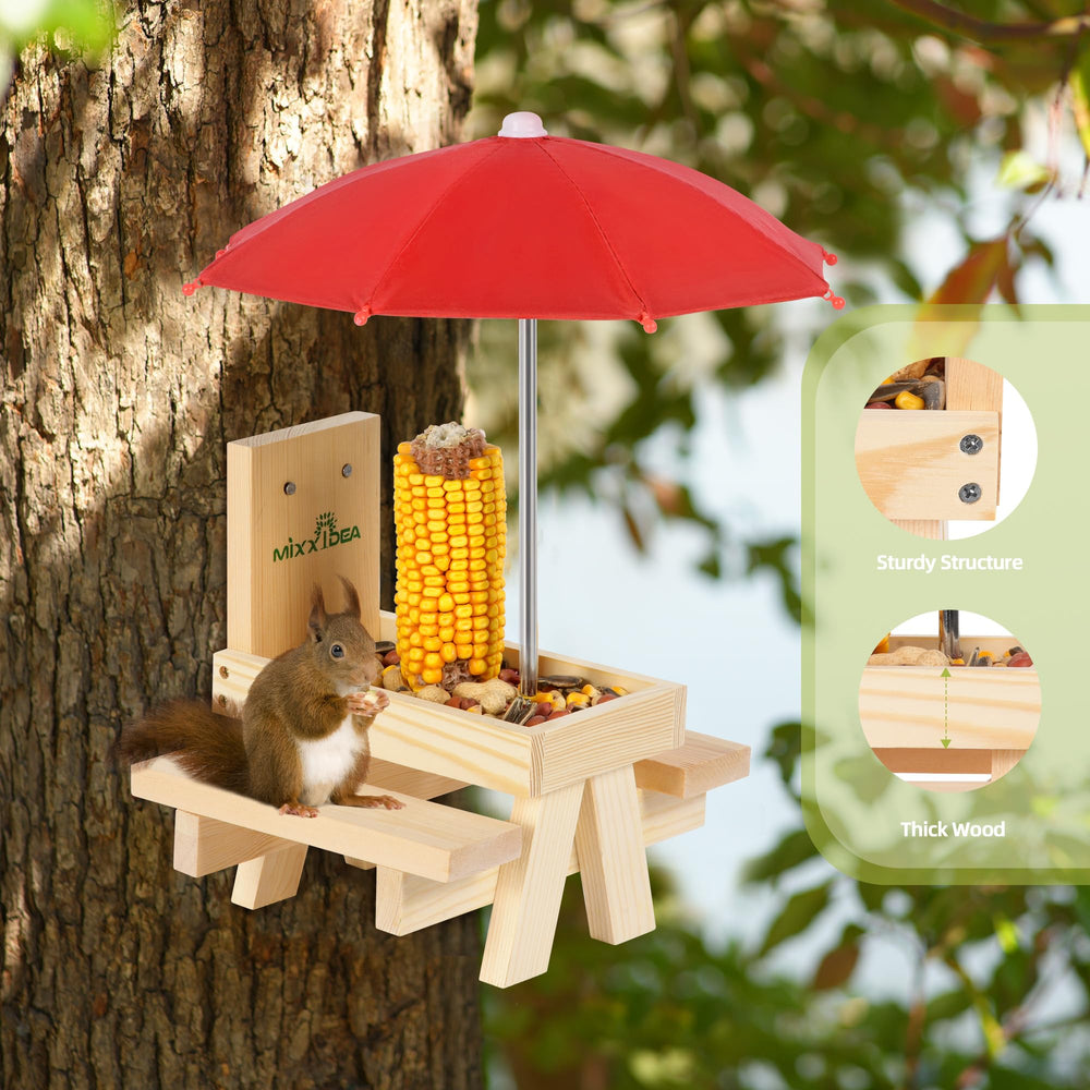 MIXXIDEA Squirrel Feeder installed on a tree