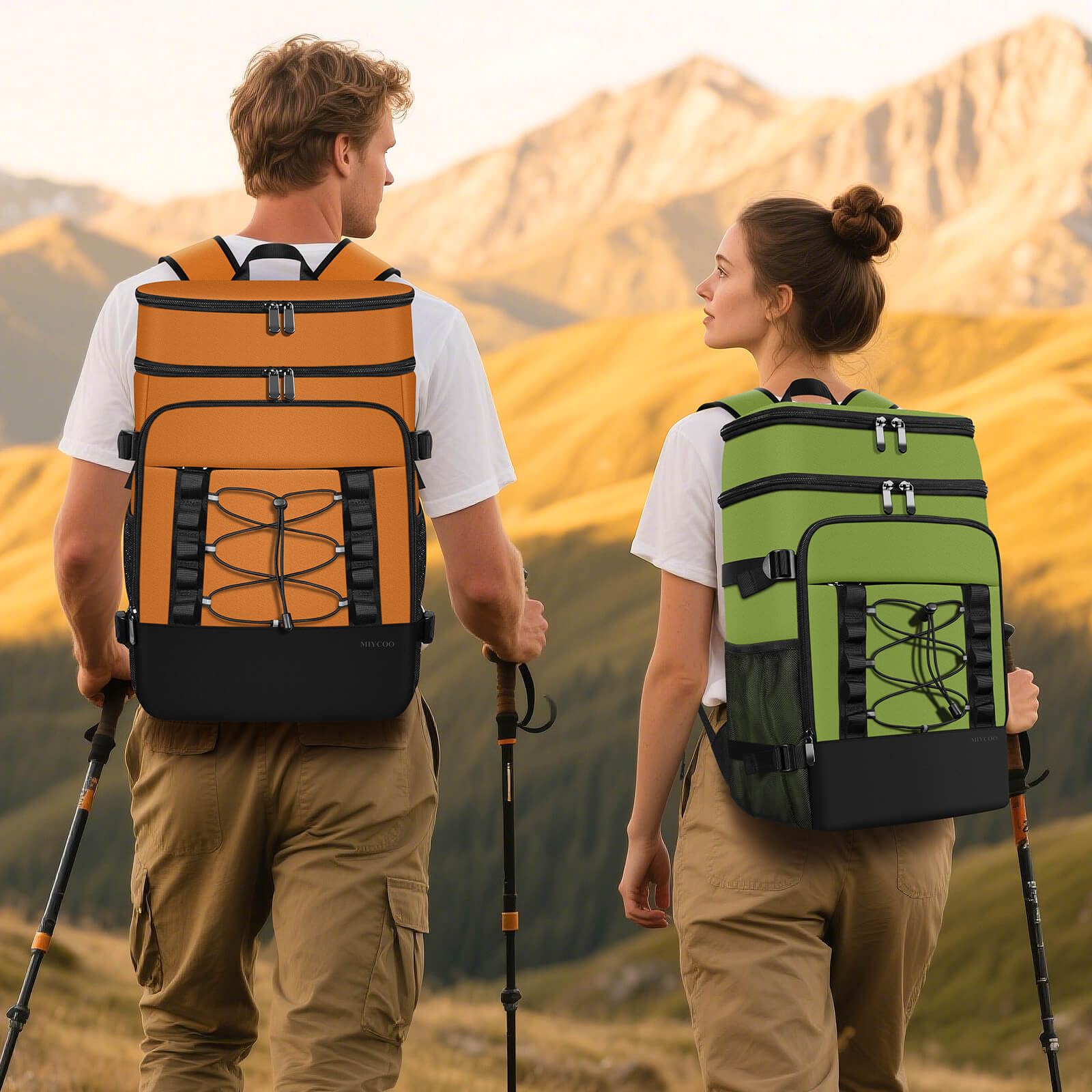 MIYCOO Cooler Backpack back view showing padded shoulder straps