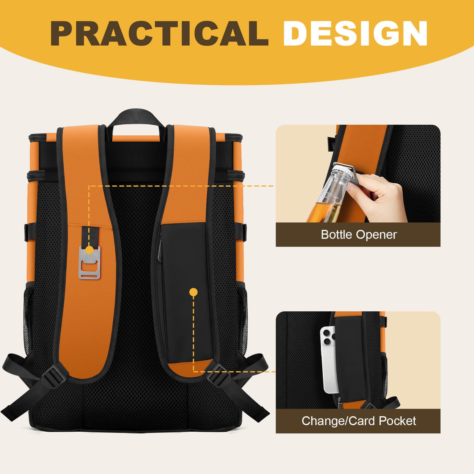 MIYCOO Cooler Backpack packed for picnic with fruits and drinks