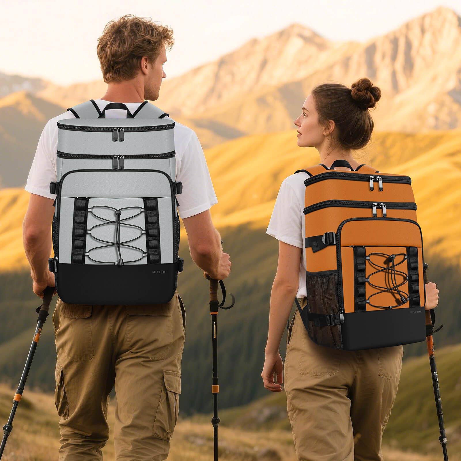 MIYCOO Cooler Backpack showing the two compartments