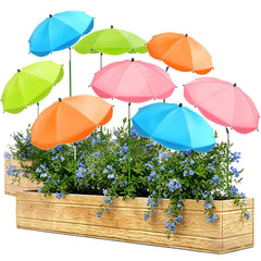 MJZ 8Pcs Plant Umbrellas in various colors, front view
