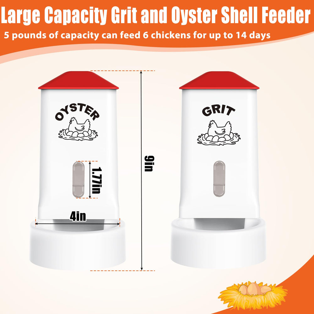 MJZ Chicken Grit and Oyster Shell Feeder with lid open