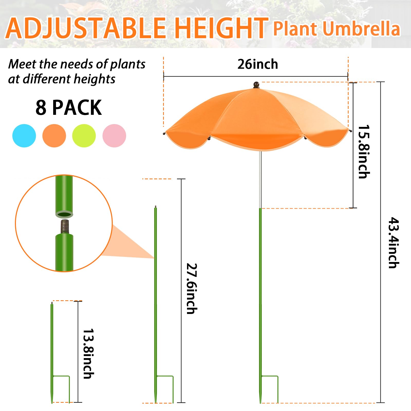 MJZ Plant Umbrella with H-shaped stake in use