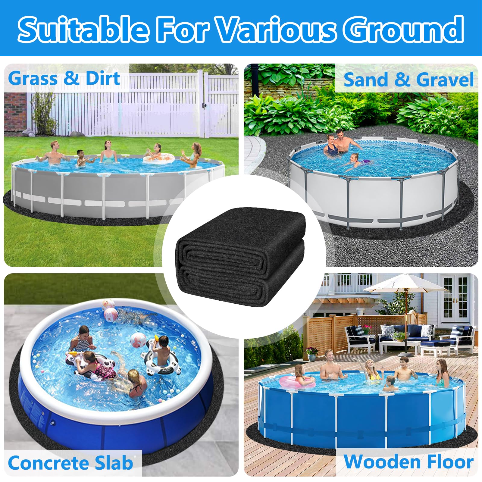 MJZ Pool Liner Pad installation process
