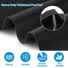 MJZ pool liner pad on gravel surface