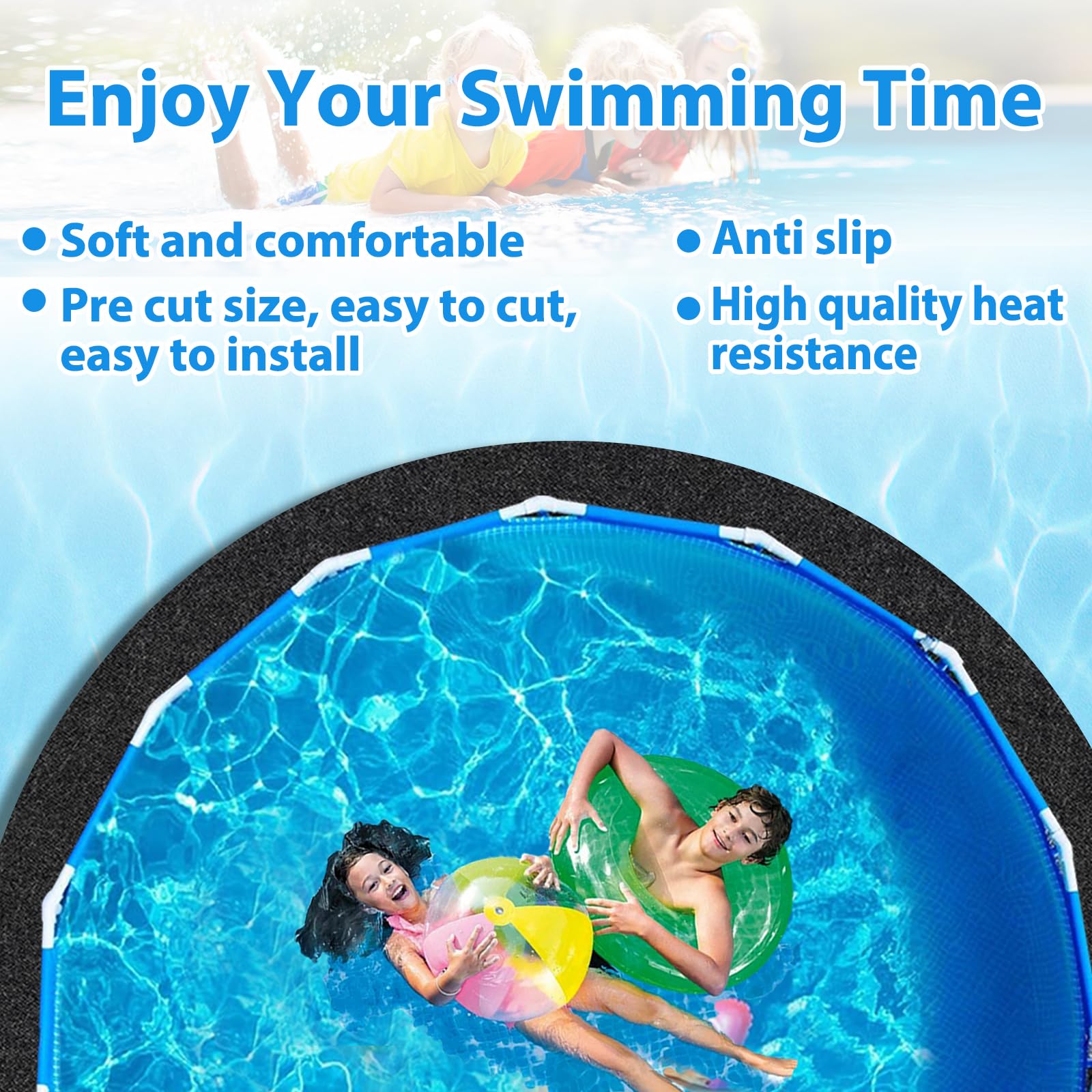 MJZ Pool Liner Pad with measurement guide