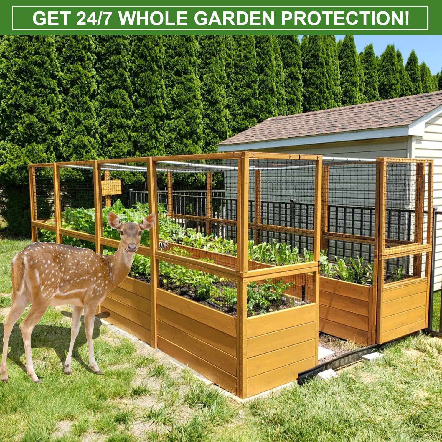 Mklsit deer netting installation around a garden