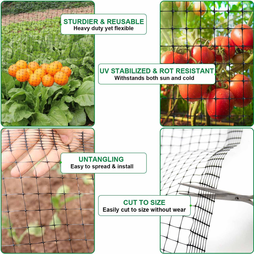 Mklsit heavy-duty garden netting in black