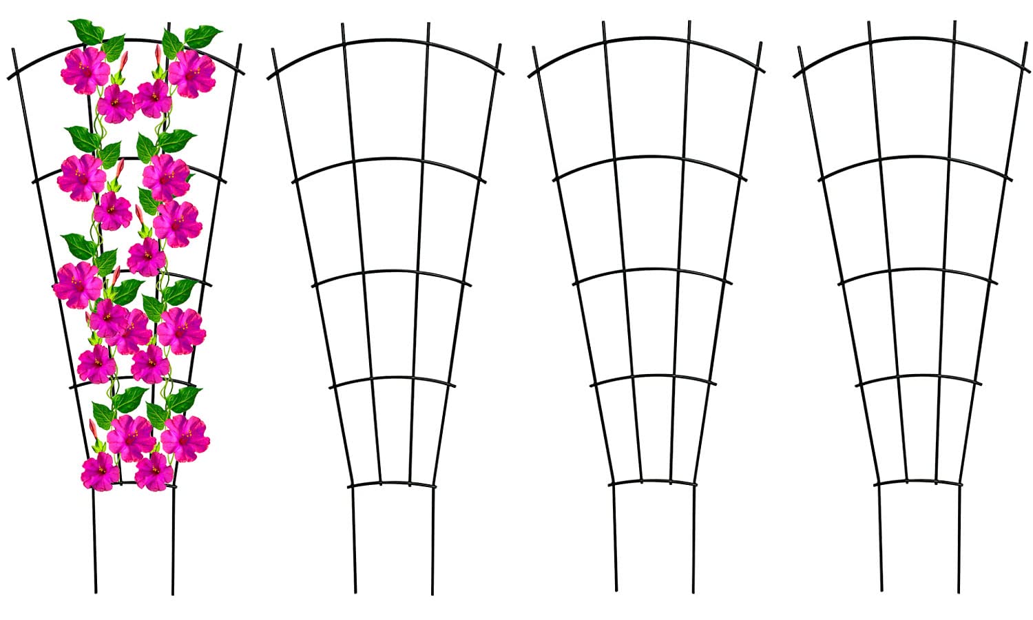 Mklsit Metal Plant Trellis fan shape, 23.6 inches tall, black color