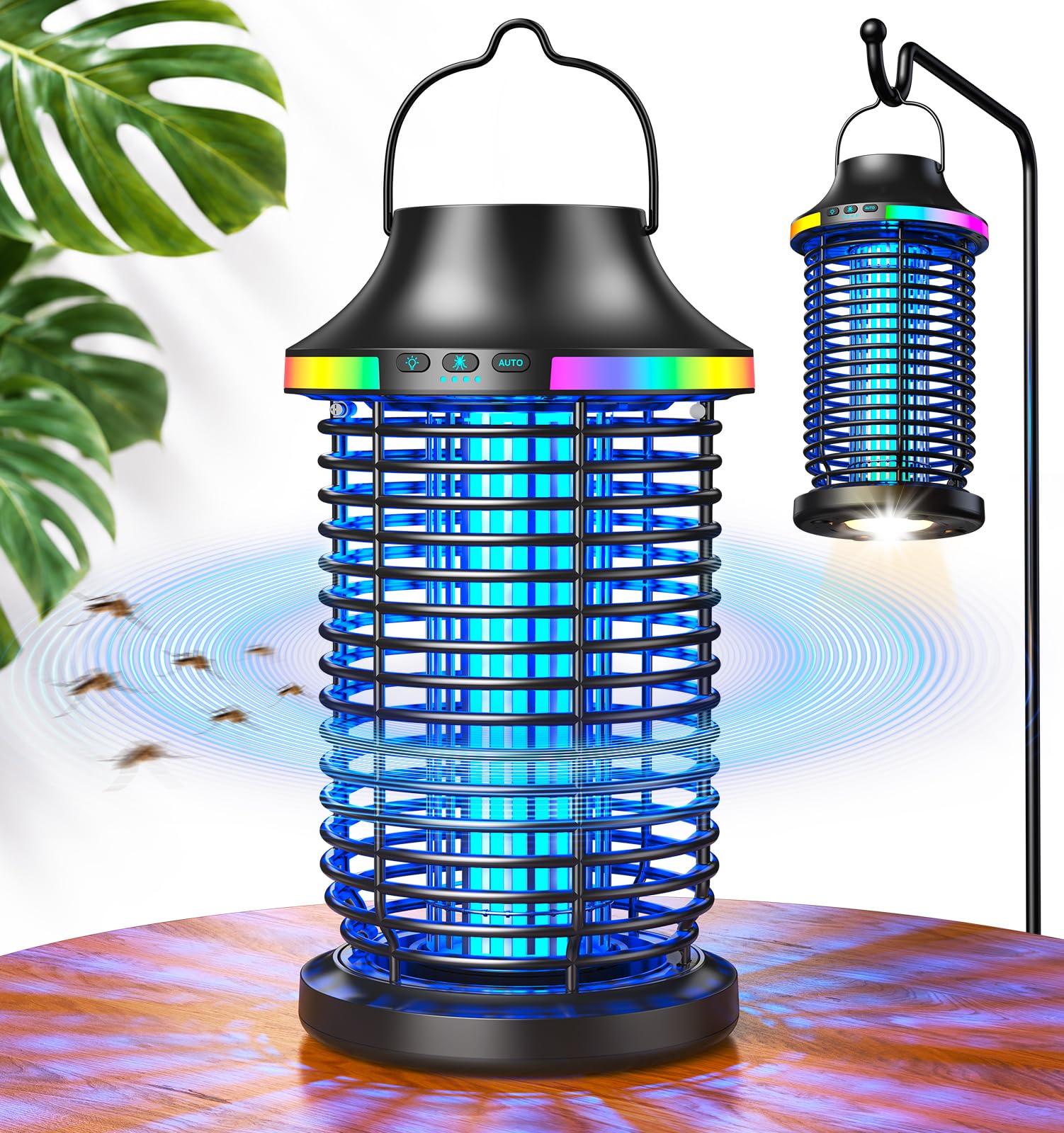 MKNXYD Bug Zapper Outdoor Cordless front view