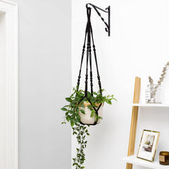 Mkono macrame plant hanger black cotton hanging with plant