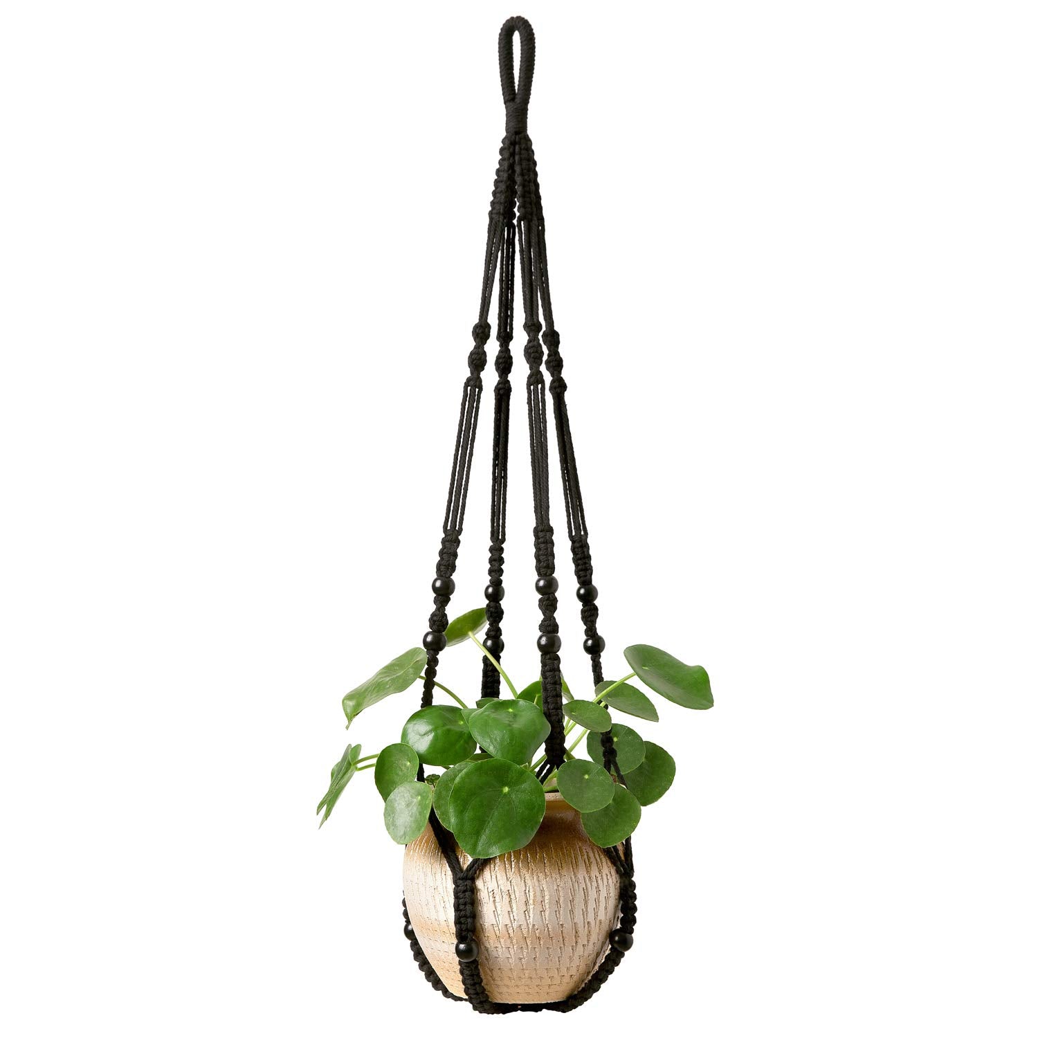 Mkono macrame plant hanger hanging with various pots