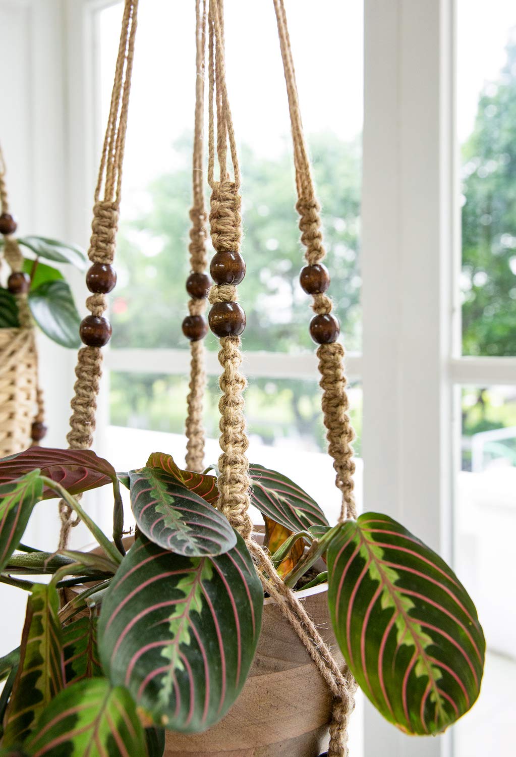 Mkono macrame plant hanger in a bright kitchen setting