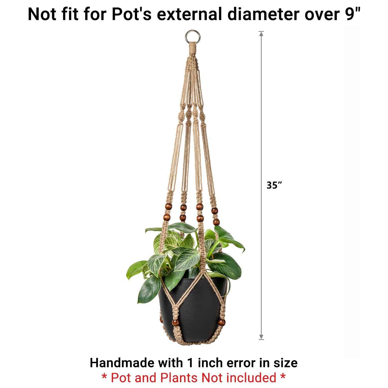Mkono macrame plant hanger with a decorative plant
