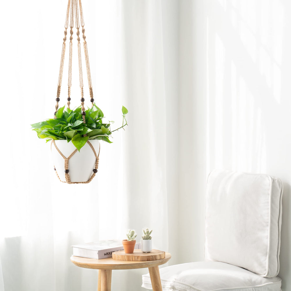 Mkono Macrame Plant Hanger with indoor plant