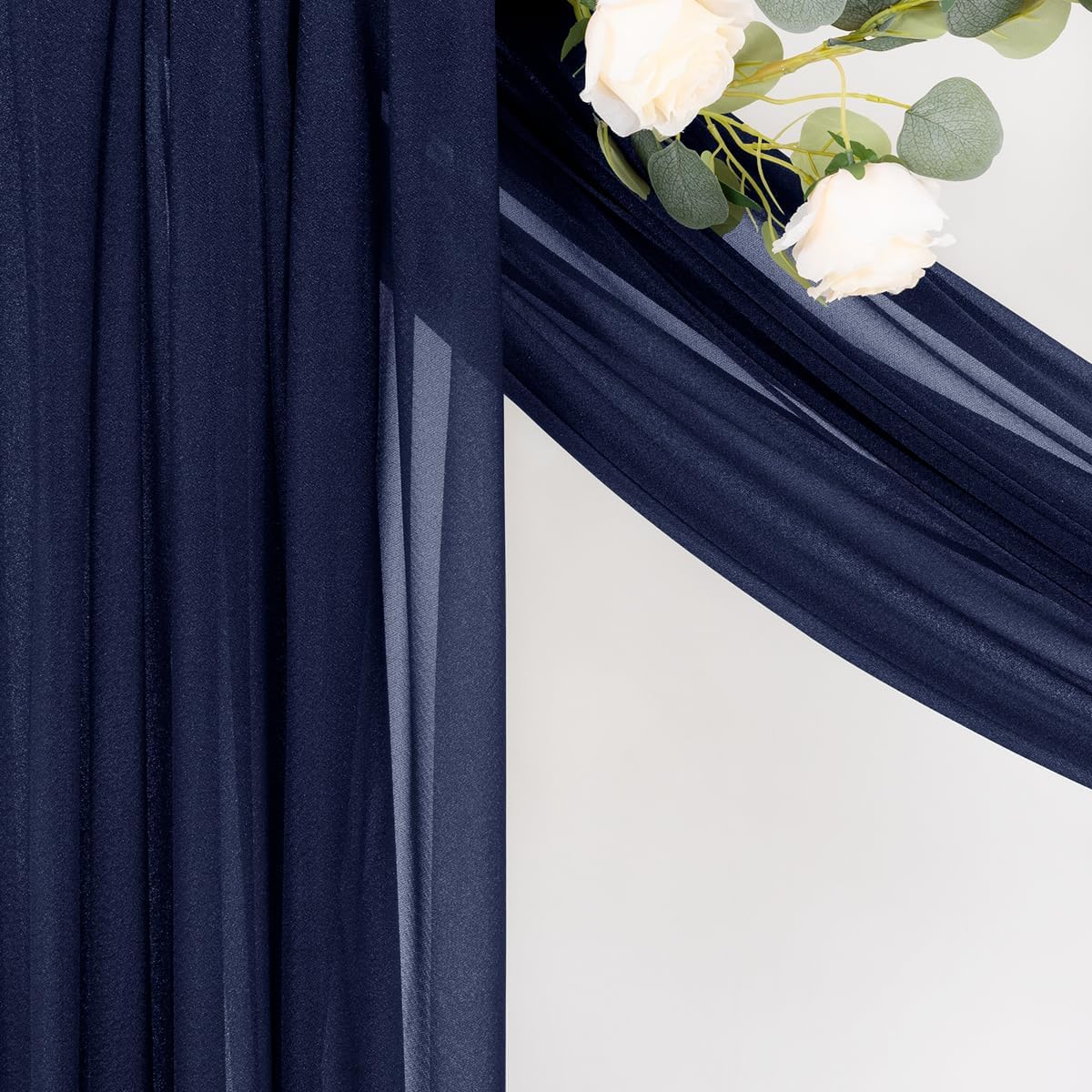 MLMC Navy Blue Draping Fabric in home decor setting