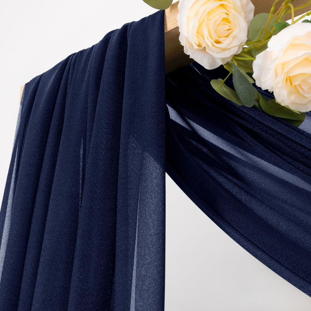 MLMC Navy Blue Draping Fabric with subtle micro-glitter